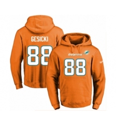 Football Men's Miami Dolphins #88 Mike Gesicki Orange Name & Number Pullover Hoodie
