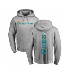 Football Miami Dolphins #63 Michael Deiter Ash Backer Pullover Hoodie