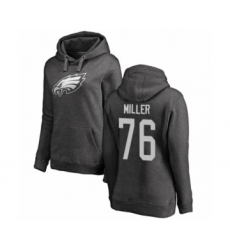 Women's Philadelphia Eagles #76 Shareef Miller Ash One Color Pullover Hoodie