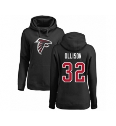Football Women's Atlanta Falcons #32 Qadree Ollison Black Name & Number Logo Pullover Hoodie