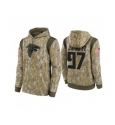 Men's Atlanta Falcons 2021 Black Sideline Logo Performance Pullover Hoodie