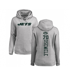 Football Women's New York Jets #70 Kelechi Osemele Ash Backer Pullover Hoodie
