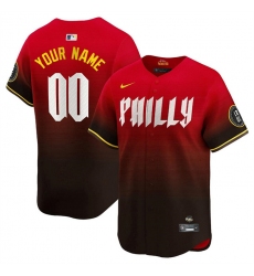 Men's Philadelphia Phillies Active Player Custom Red 2024 City Connect Limited Stitched Jersey