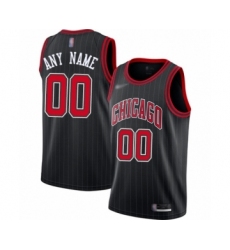Men's Chicago Bulls Customized Authentic Black Finished Basketball Jersey - Statement Edition