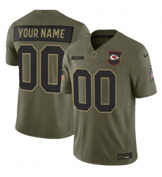 Men's Kansas City Chiefs Active Player Custom Olive 2025 F.U.S.E. Salute to Service Limited Football Stitched Jersey