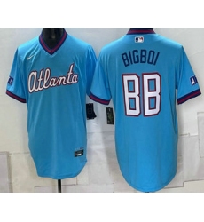 Men's Atlanta Braves #88 Big Boi Blue 2026 City Connect Stadium Stitched Jersey