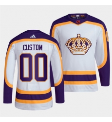 Men's Los Angeles Kings Custom White 2022 Reverse Retro Stitched Jersey