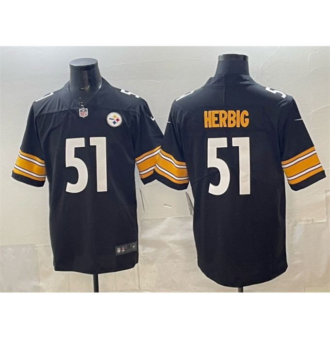 Men's Pisttburgn Steelers #51 Nick Herbig Black Vapor Untouchable Limited Stitched Football Jersey