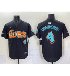 Men's Chicago Cubs #4 Pete Crow-Armstrong Black 'Graffiti North Side Edition' Vapor Premier Limited Stitched Baseball Jersey