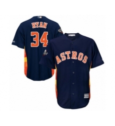 Youth Houston Astros #34 Nolan Ryan Authentic Navy Blue Alternate Cool Base 2019 World Series Bound Baseball Jersey