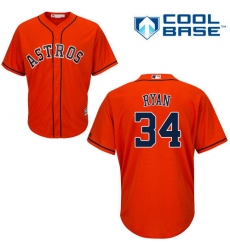 Youth Majestic Houston Astros #34 Nolan Ryan Authentic Orange Alternate Cool Base MLB Jersey