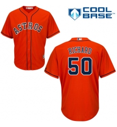Men's Majestic Houston Astros #50 J.R. Richard Replica Orange Alternate Cool Base MLB Jersey