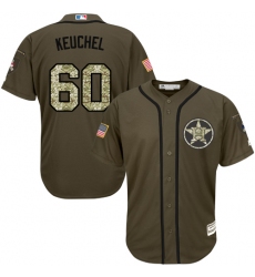 Men's Majestic Houston Astros #60 Dallas Keuchel Authentic Green Salute to Service MLB Jersey