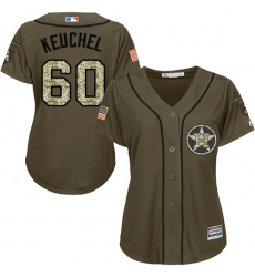 Women's Majestic Houston Astros #60 Dallas Keuchel Authentic Green Salute to Service MLB Jersey