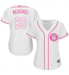 Women's Majestic Houston Astros #60 Dallas Keuchel Authentic White Fashion Cool Base MLB Jersey