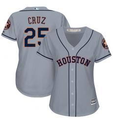 Women's Majestic Houston Astros #25 Jose Cruz Authentic Grey Road Cool Base MLB Jersey
