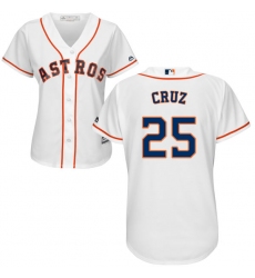 Women's Majestic Houston Astros #25 Jose Cruz Replica White Home Cool Base MLB Jersey