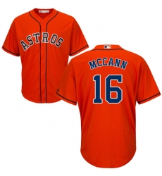 Youth Majestic Houston Astros #16 Brian McCann Replica Orange Alternate Cool Base MLB Jersey