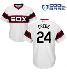 Men's Majestic Chicago White Sox #24 Joe Crede White Alternate Flex Base Authentic Collection MLB Jersey