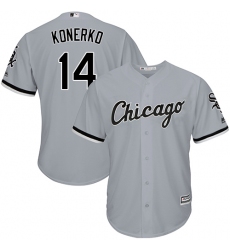 Men's Majestic Chicago White Sox #14 Paul Konerko Replica Grey Road Cool Base MLB Jersey