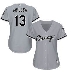 Women's Majestic Chicago White Sox #13 Ozzie Guillen Authentic Grey Road Cool Base MLB Jersey