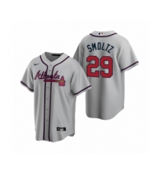 Women Atlanta Braves #29 John Smoltz Nike Gray 2020 Replica Road Jersey