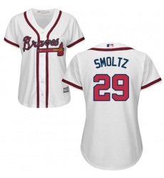 Women's Majestic Atlanta Braves #29 John Smoltz Authentic White Home Cool Base MLB Jersey