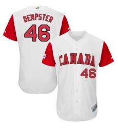 Men's Canada Baseball Majestic #46 Ryan Dempster White 2017 World Baseball Classic Authentic Team Jersey