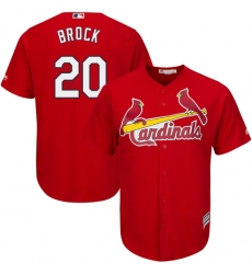 Men's Majestic St. Louis Cardinals #20 Lou Brock Replica Red Alternate Cool Base MLB Jersey