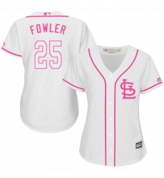 Women's Majestic St. Louis Cardinals #25 Dexter Fowler Replica White Fashion Cool Base MLB Jersey