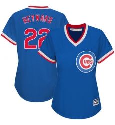 Women's Majestic Chicago Cubs #22 Jason Heyward Authentic Royal Blue Cooperstown MLB Jersey