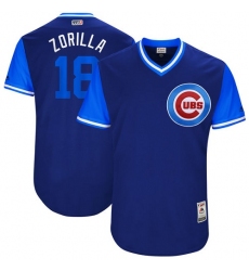 Men's Majestic Chicago Cubs #18 Ben Zobrist 