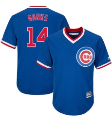 Youth Majestic Chicago Cubs #14 Ernie Banks Authentic Royal Blue Cooperstown Cool Base MLB Jersey