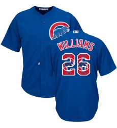 Men's Majestic Chicago Cubs #26 Billy Williams Authentic Royal Blue Team Logo Fashion Cool Base MLB Jersey