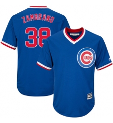Youth Majestic Chicago Cubs #38 Carlos Zambrano Replica Royal Blue Cooperstown Cool Base MLB Jersey