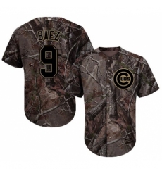 Youth Majestic Chicago Cubs #9 Javier Baez Authentic Camo Realtree Collection Flex Base MLB Jersey