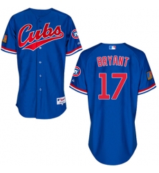 Men's Majestic Chicago Cubs #17 Kris Bryant Authentic Blue 1994 Turn Back The Clock MLB Jersey