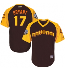 Youth Majestic Chicago Cubs #17 Kris Bryant Authentic Brown 2016 All-Star National League BP Cool Base MLB Jersey