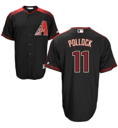 Men's Majestic Arizona Diamondbacks #11 A. J. Pollock Replica Black Alternate Home Cool Base MLB Jersey