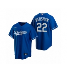 Men's Los Angeles Dodgers #22 Clayton Kershaw Nike Royal Replica Alternate Jersey