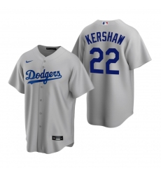 Men's Nike Los Angeles Dodgers #22 Clayton Kershaw Gray Alternate Stitched Baseball Jersey