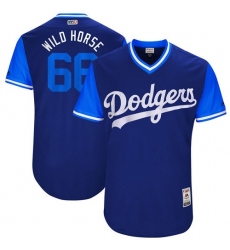Men's Majestic Los Angeles Dodgers #66 Yasiel Puig 