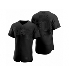 Men's Maury Wills #30 Los Angeles Dodgers Black Awards Collection NL MVP Jersey