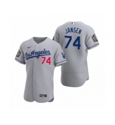 Men's Los Angeles Dodgers #74 Kenley Jansen Nike Gray 2020 World Series Authentic Road Jersey