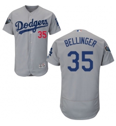 Men's Majestic Los Angeles Dodgers #35 Cody Bellinger Gray Alternate Flex Base Authentic Collection 2018 World Series MLB Jersey