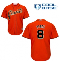 Men's Majestic San Francisco Giants #8 Hunter Pence Replica Orange Alternate Cool Base MLB Jersey