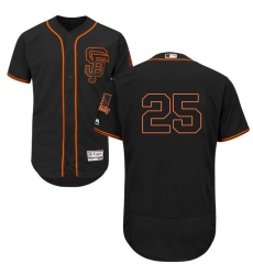Men's Majestic San Francisco Giants #25 Barry Bonds Black Alternate Flex Base Authentic Collection MLB Jersey
