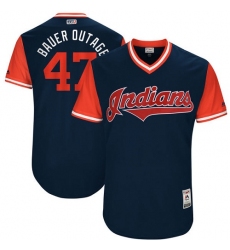 Men's Majestic Cleveland Indians #47 Trevor Bauer 