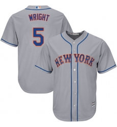 Youth Majestic New York Mets #5 David Wright Authentic Grey Road Cool Base MLB Jersey