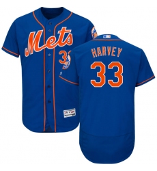 Men's Majestic New York Mets #33 Matt Harvey Royal Blue Alternate Flex Base Authentic Collection MLB Jersey